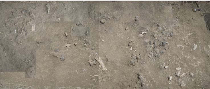 Olduvai Current Research - Occupation floor during the process of excavation at BK